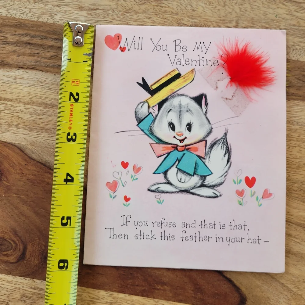 Vintage feather Valentine's Day greeting card